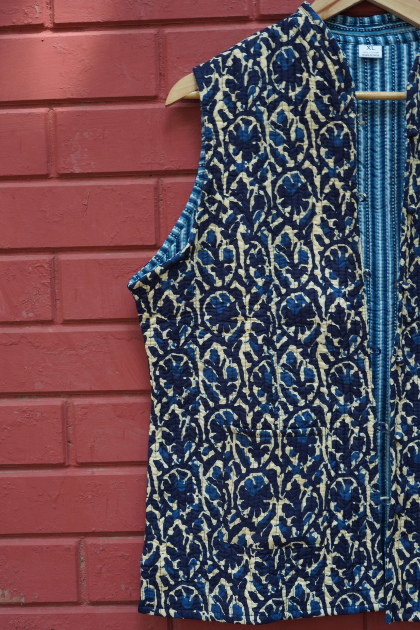 Womens Navy Blue Velvet Embroidered Jacket with Floral Design - Image 7