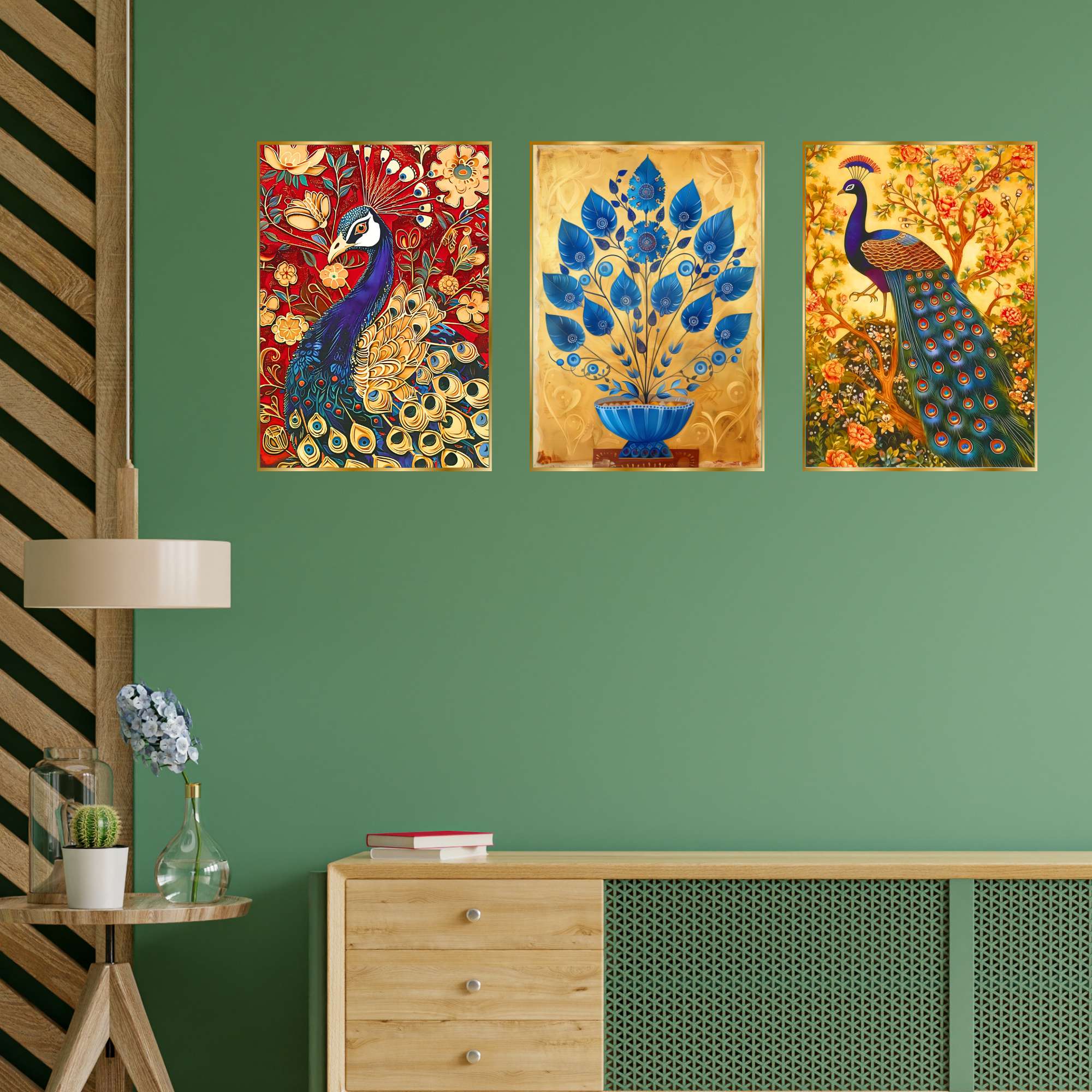 Set of Three Wall Paintings for Wall Dacoration Golden Framed Wall Paintings for Living Room & Bedroom Wall Art for Home Decoration & Office Wall Décor (24x18 inch CH-GD3-4) - Image 3